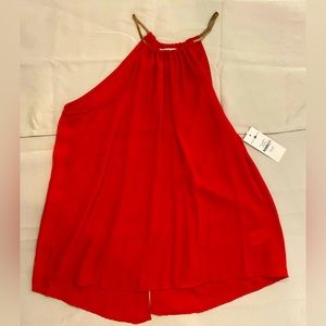 Wishful Park Red open back with gold straps. NWT size XL
